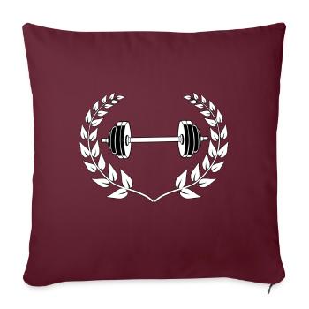 Haltère Haltère Musculation Fitness Musculation Musculation - Housse de coussin décorative 45 x 45 cm - bordeaux - Devant