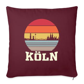 Köln Skyline Kölner Dom Geschenkidee - Sofakissenbezug 45 x 45 cm - Burgunderrot - Vorne