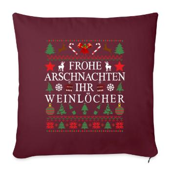 Bonne nuit de cul votre cadeau Weinlöcher X-Mas - Housse de coussin décorative 45 x 45 cm - bordeaux - Devant