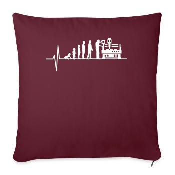Opérateur de machine de découpe Evolution - Housse de coussin décorative 45 x 45 cm - bordeaux - Devant
