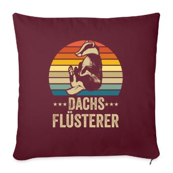 Dachs Flüsterer Retro Geschenk - Sofakissenbezug 45 x 45 cm - Burgunderrot - Vorne
