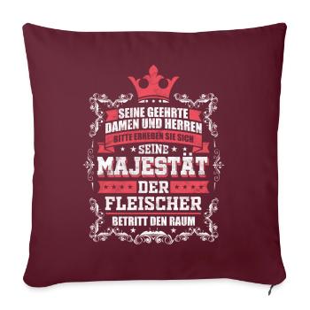 Fleischer - Sofakissenbezug 45 x 45 cm - Burgunderrot - Vorne
