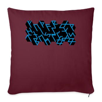 Quantum Runes Futhark 0 ©, linear, Zellen,2-farbig - Sofakissenbezug 45 x 45 cm - Burgunderrot - Vorne