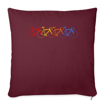 4 vélos colorés vélos vélo vélo vélo de route vélo - Housse de coussin décorative 45 x 45 cm - bordeaux - Devant