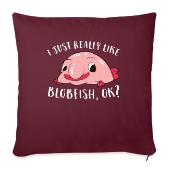 J’aime le blob-pêche Tout simplement Vraiment Drôle - Housse de coussin décorative 45 x 45 cm - bordeaux - Devant