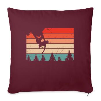 Bloc, bloc, sport, escalade, rétro - Housse de coussin décorative 45 x 45 cm - bordeaux - Devant