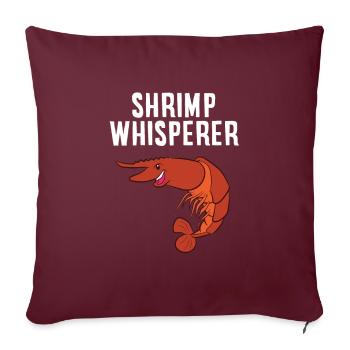 Crevettes Chuchoter Fruits de mer Love Shrimp - Housse de coussin décorative 45 x 45 cm - bordeaux - Devant