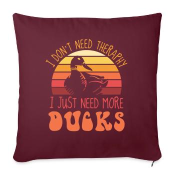 Canards thérapie vintage - Housse de coussin décorative 45 x 45 cm - bordeaux - Devant