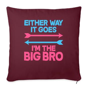 Le sexe des frères et sœurs révèle une fête de bébé - Housse de coussin décorative 45 x 45 cm - bordeaux - Devant