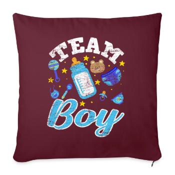 Équipe Boy Gender Reveal Baby Party - Housse de coussin décorative 45 x 45 cm - bordeaux - Devant