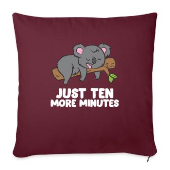 Koala Seulement dix minutes Snooze réveil sommeil Pajama - Housse de coussin décorative 45 x 45 cm - bordeaux - Devant
