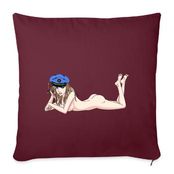 Maritim Kapten sexy Girl Seefahrt Ahoi - Sofakissenbezug 45 x 45 cm - Burgunderrot - Vorne