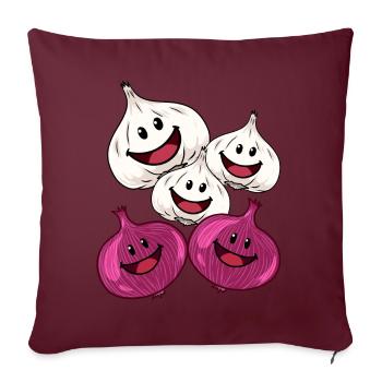 l’ail l’oignon légumes cuisine sain - Housse de coussin décorative 45 x 45 cm - bordeaux - Devant