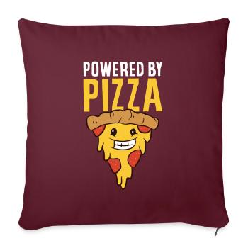 Powered by Pizza Love Pizzas - Sofakissenbezug 45 x 45 cm - Burgunderrot - Vorne