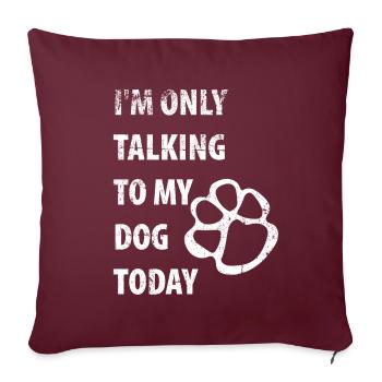 Pattes pattes pattes de chien chien chien - Housse de coussin décorative 45 x 45 cm - bordeaux - Devant