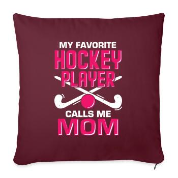 Hockey Mama Hockeyspieler Mutter Geschenk - Sofakissenbezug 45 x 45 cm - Burgunderrot - Vorne