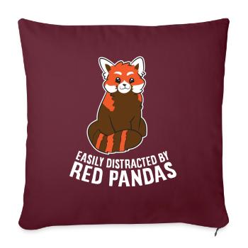 Leicht ablenkbar durch rote Pandas Liebe rote - Sofakissenbezug 45 x 45 cm - Burgunderrot - Vorne
