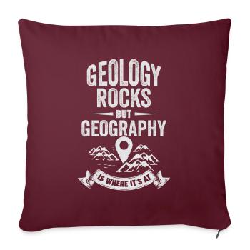 Erdkunde Studium Geografie Erdkundelehrer Geschenk - Sofakissenbezug 45 x 45 cm - Burgunderrot - Vorne