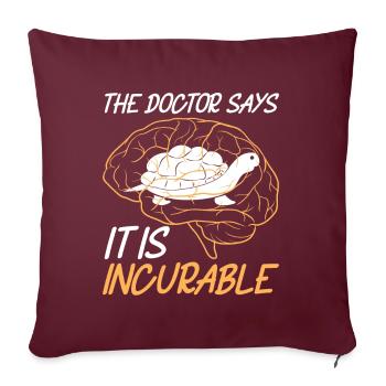 Tortues tortues - Housse de coussin décorative 45 x 45 cm - bordeaux - Devant