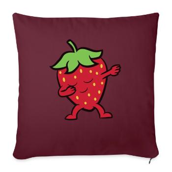 Dab Fraises Love Fraises - Housse de coussin décorative 45 x 45 cm - bordeaux - Devant