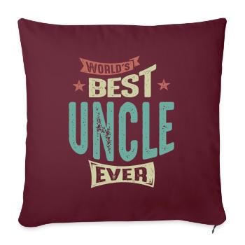 Homme Meilleur oncle jamais drôle Papa / Grand-père - Housse de coussin décorative 45 x 45 cm - bordeaux - Devant