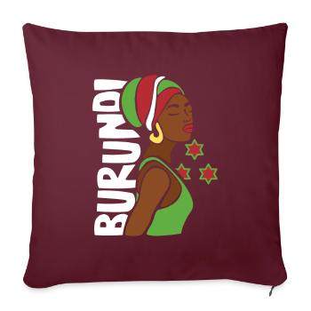 Burundi Drapeau Couleurs Afrique Patrimoine Noir - Housse de coussin décorative 45 x 45 cm - bordeaux - Devant