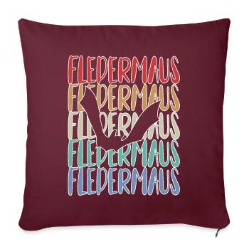 Fledermaus Fledermäuse - Sofakissenbezug 45 x 45 cm - Burgunderrot - Vorne