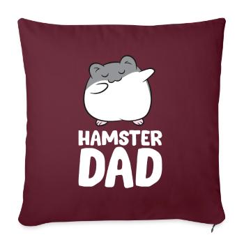 Propriétaire de hamster Père hamster - Housse de coussin décorative 45 x 45 cm - bordeaux - Devant