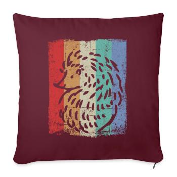 Hérisson - Housse de coussin décorative 45 x 45 cm - bordeaux - Devant