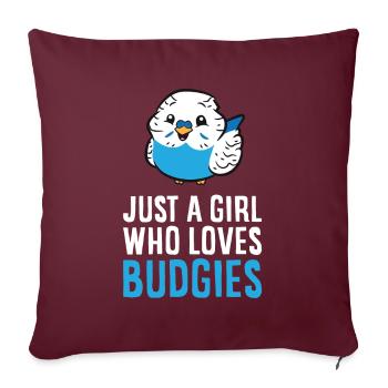 Juste une fille qui aime les perruches Pet Budgerigar - Housse de coussin décorative 45 x 45 cm - bordeaux - Devant