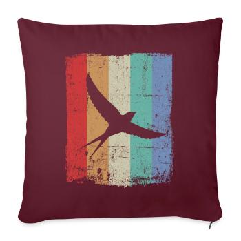 Vögel Vogel Schwalbe - Sofakissenbezug 45 x 45 cm - Burgunderrot - Vorne