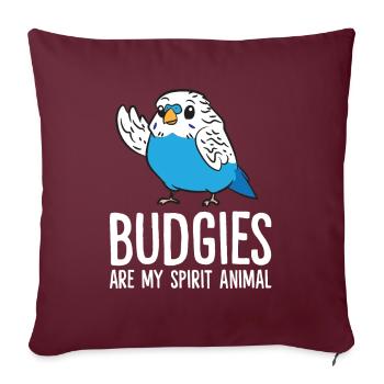 Drôle de Budgie Lover Budgerigars - Housse de coussin décorative 45 x 45 cm - bordeaux - Devant