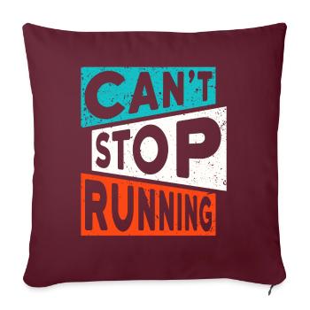 COURIR COURIR Jogging NE PEUT PAS ARRÊTER DE COURIR - Housse de coussin décorative 45 x 45 cm - bordeaux - Devant