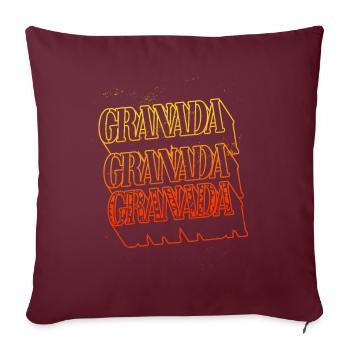 Grenade Espagne Ville Skyline Home Font - Housse de coussin décorative 45 x 45 cm - bordeaux - Devant