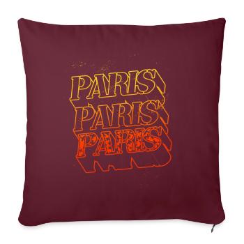 Paris Frankreich Stadt Skyline Heimat Schrift - Sofakissenbezug 45 x 45 cm - Burgunderrot - Vorne