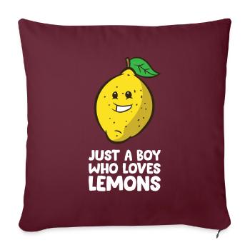 Juste un garçon qui aime les citrons - Housse de coussin décorative 45 x 45 cm - bordeaux - Devant