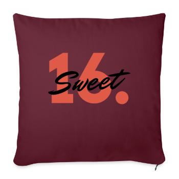 Sweet 16th - La fête d’anniversaire du 16ème anniversaire - Housse de coussin décorative 45 x 45 cm - bordeaux - Devant