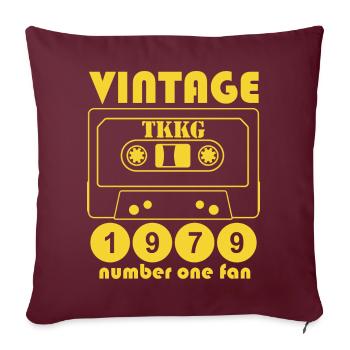 TKKG 1979 Number One Fan Vintage Kassette - Sofakissenbezug 45 x 45 cm - Burgunderrot - Vorne