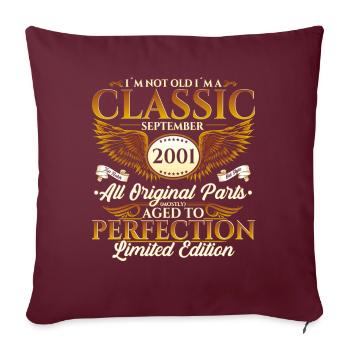 Né en 2001 Anniversaire Cadeau Hommes Septembre - Housse de coussin décorative 45 x 45 cm - bordeaux - Devant