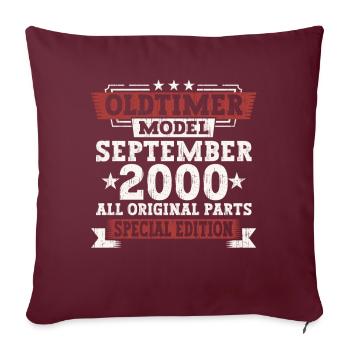 Oldtimer Septembre 2000 22ème cadeau d’anniversaire - Housse de coussin décorative 45 x 45 cm - bordeaux - Devant