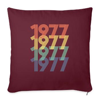 Cool Retro 1977, 45 ans, cadeau de 45e anniversaire - Housse de coussin décorative 45 x 45 cm - bordeaux - Devant
