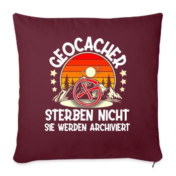 Geocaching Geocacher Geocache - Sofakissenbezug 45 x 45 cm - Burgunderrot - Vorne