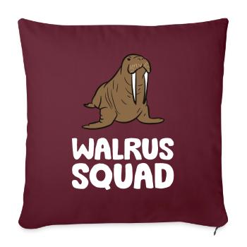 Walrus Squad Sea Animal Drôle Walrus Squad - Housse de coussin décorative 45 x 45 cm - bordeaux - Devant