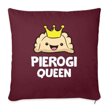 Pierogi Queen Polnische Pierogi Lustige Pierogi - Sofakissenbezug 45 x 45 cm - Burgunderrot - Vorne