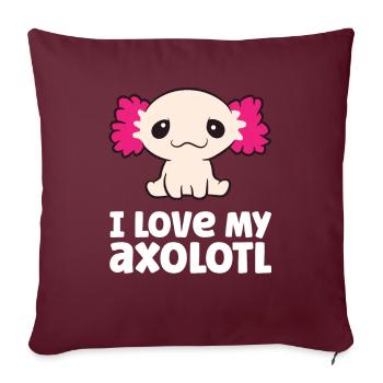 Axolotls Comme Animaux de Compagnie J’Aime Mon Axolotl Amour Axolotls - Housse de coussin décorative 45 x 45 cm - bordeaux - Devant
