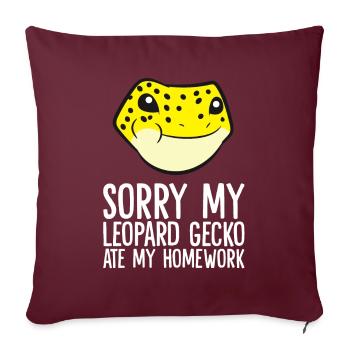 Désolé, mon gecko léopard a mon - Housse de coussin décorative 45 x 45 cm - bordeaux - Devant