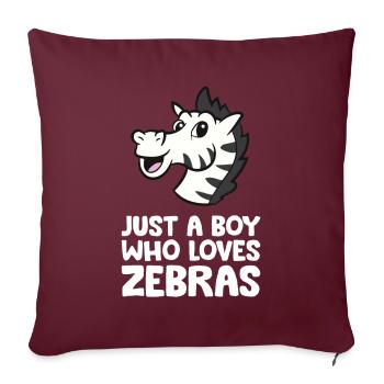 Nur ein Junge, der Zebras liebt - Sofakissenbezug 45 x 45 cm - Burgunderrot - Vorne