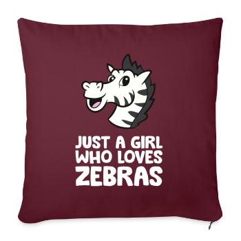 Nur ein Mädchen, das Zebras liebt - Sofakissenbezug 45 x 45 cm - Burgunderrot - Vorne