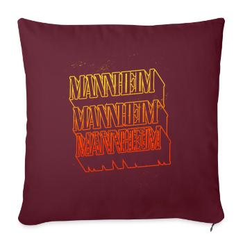 Mannheim Allemagne City Skyline Home Font - Housse de coussin décorative 45 x 45 cm - bordeaux - Devant