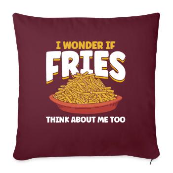 Pommes Frites Fast Food Pommes Frites - Sofakissenbezug 45 x 45 cm - Burgunderrot - Vorne